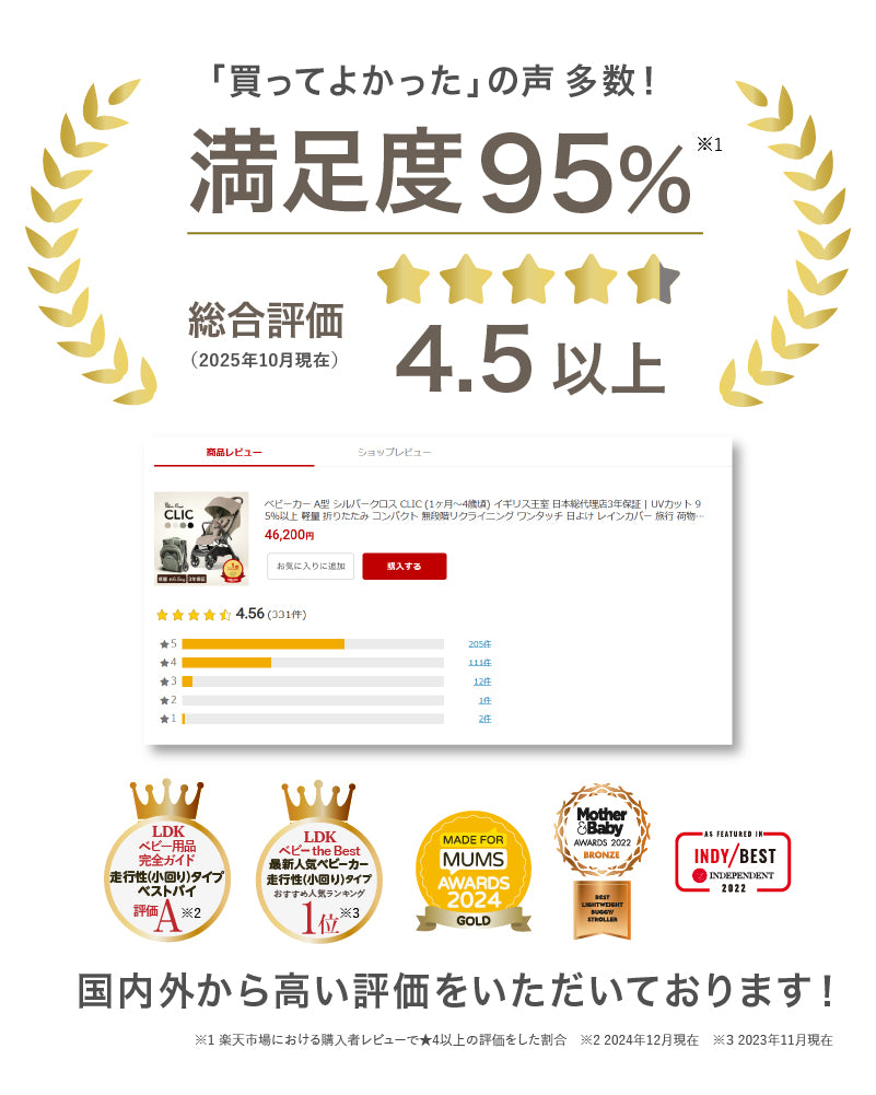 Silver Cross CLIC(シルバークロス クリック)AB型 ベビーカー【3年保証】(送料無料※一部地域除く)