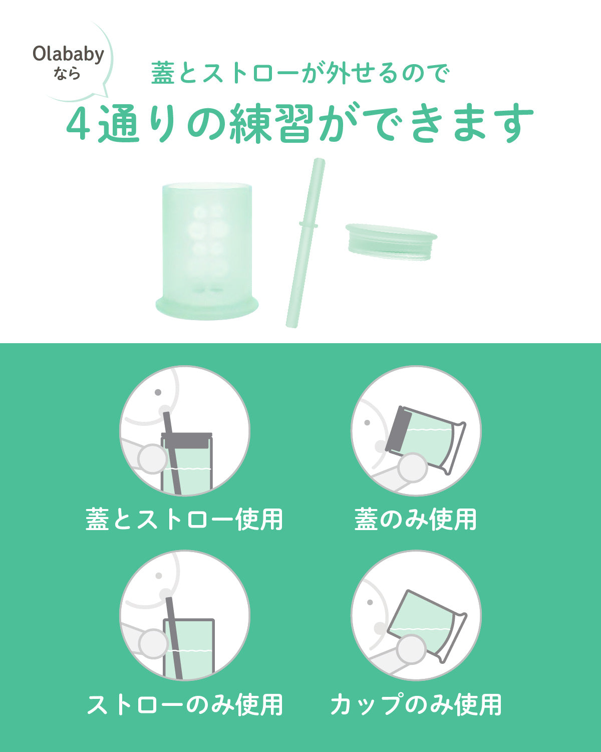 Olababy(オラベビー)トレーニングカップ ストローの掃除用ブラシ付き