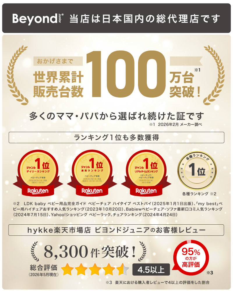 Beyond Junior（ビヨンドジュニア ）ベビーチェア【3年保証】（送料無料 ※一部地域除く）