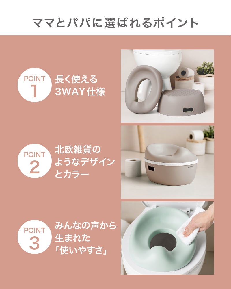 NATTOU Potty（ナチュー ポッティ）3WAY おまる（送料無料※一部地域除く）