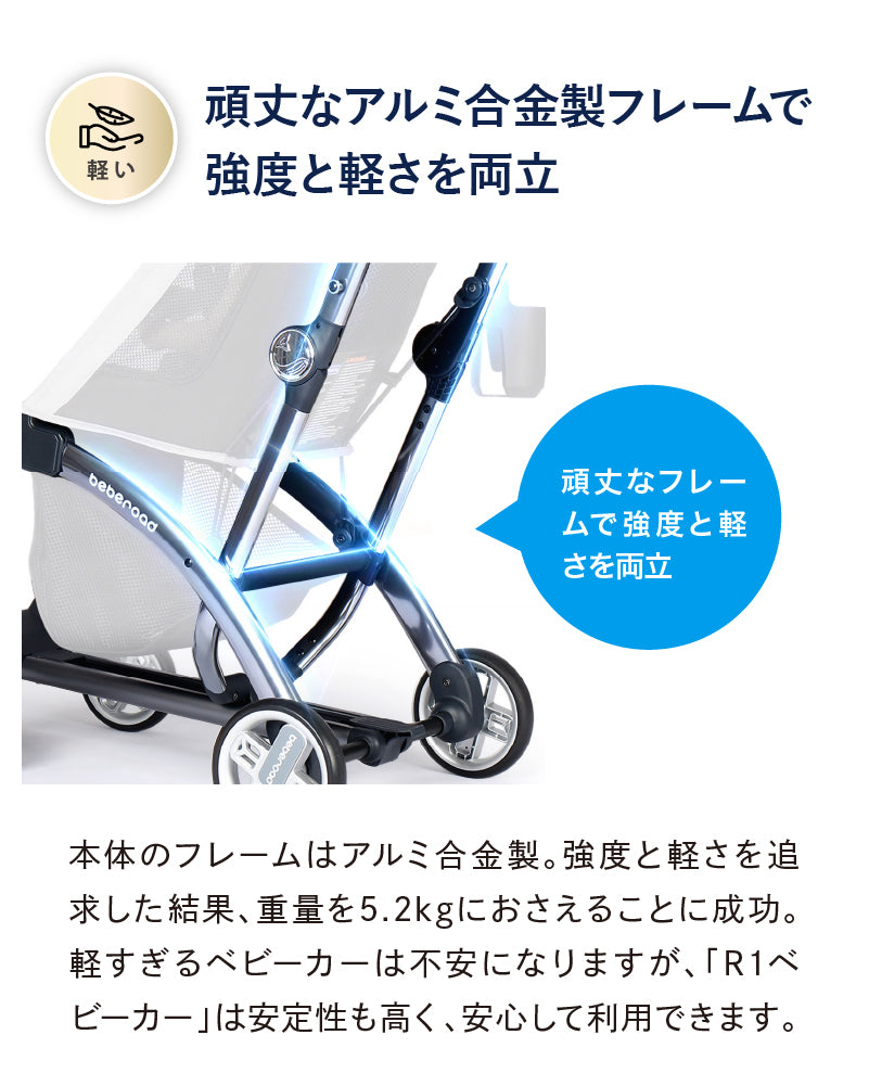 【25％OFF】beberoad R1 ベビーカー B型【1年保証】（送料無料※一部地域除く）